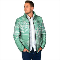 Aotearoa Maori Koru Curves Padded Jacket Silver Ferns - Mint