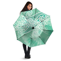 Aotearoa Maori Koru Curves Umbrella Silver Ferns - Mint