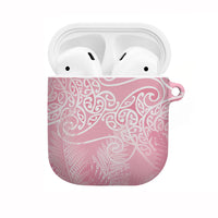 Aotearoa Maori Koru Curves AirPods Case Silver Ferns - Rose Pink