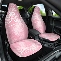 Aotearoa Maori Koru Curves Car Seat Cover Silver Ferns - Rose Pink