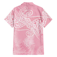 Aotearoa Maori Koru Curves Family Matching Mermaid Dress and Hawaiian Shirt Silver Ferns - Rose Pink LT7 - Polynesian Pride