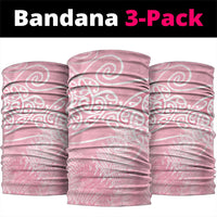 Aotearoa Maori Koru Curves Neck Gaiter Silver Ferns - Rose Pink