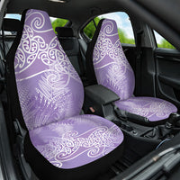 Aotearoa Maori Koru Curves Car Seat Cover Silver Ferns - Amethyst