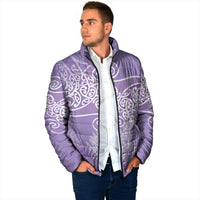 Aotearoa Maori Koru Curves Padded Jacket Silver Ferns - Amethyst