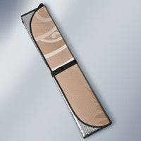 Aotearoa Maori Koru Curves Auto Sun Shade Silver Ferns - Mocha