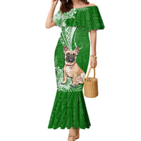Personalised Polynesian Pacific Bulldog Mermaid Dress With Emerald Hawaii Tribal Tattoo Patterns LT7 Women Green - Polynesian Pride