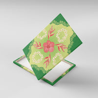 Hawaii Quilt Inspired Collection Aloha Flowers Canvas Wall Art Plumeria - Ti Leaf Lei