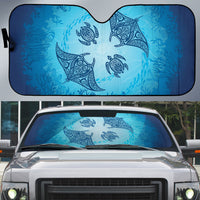Hawaii Quilt Inspired Collection Aloha Sea Auto Sun Shade Manta Ray and Turtles