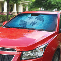 Hawaii Quilt Inspired Collection Aloha Sea Auto Sun Shade Manta Ray and Turtles
