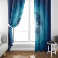 Hawaii Quilt Inspired Collection Aloha Sea Window Curtain Manta Ray and Turtles