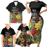 Mahalo Hawaii Ho'oponopono Pule Family Matching Short Sleeve Bodycon Dress and Hawaiian Shirt Polynesian Pattern Cross LT7 - Polynesian Pride