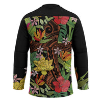 Mahalo Hawaii Ho'oponopono Pule Hockey Jersey Polynesian Pattern Cross