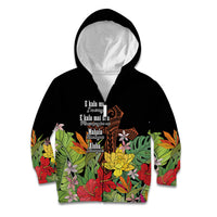 Mahalo Hawaii Ho'oponopono Pule Kid Hoodie Polynesian Pattern Cross LT7 Zip Hoodie Black - Polynesian Pride