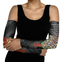 Hawaii Ka Pule a ka Haku Memorial Arm Sleeves Flower Lei Cross - Black LT7 - Polynesian Pride