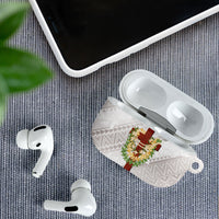 Hawaii Ka Pule a ka Haku Memorial AirPods Case Flower Lei Cross - Ivory White LT7 - Polynesian Pride