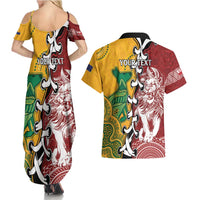 Mate Ma'a Tonga Vs Australia Rugby Personalized Couples Matching Summer Maxi Dress and Hawaiian Shirt Special Mascots