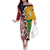 Mate Ma'a Tonga Vs Australia Rugby Personalized Family Matching Off The Shoulder Long Sleeve Dress and Hawaiian Shirt Special Mascots