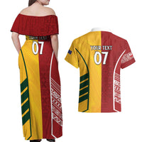 Australia - Tonga Rugby Custom Couples Matching Off Shoulder Maxi Dress and Hawaiian Shirt Minimalist Dynamic