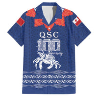 Queen Salote College 100 Years Anniversary Personalized Family Matching Puletasi and Hawaiian Shirt Tonga QSC Royal Blue LT7 Dad's Shirt - Short Sleeve Royal Blue - Polynesian Pride