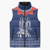 Queen Salote College 100 Years Anniversary Personalized Sleeveless Puffer Jacket Tonga QSC Royal Blue LT7 Unisex Royal Blue - Polynesian Pride