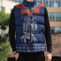 Queen Salote College 100 Years Anniversary Personalized Sleeveless Puffer Jacket Tonga QSC Royal Blue LT7 - Polynesian Pride