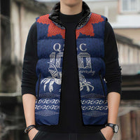 Queen Salote College 100 Years Anniversary Personalized Sleeveless Puffer Jacket Tonga QSC Royal Blue LT7 - Polynesian Pride