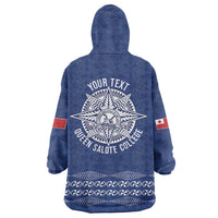 Queen Salote College 100 Years Anniversary Personalized Wearable Blanket Hoodie Tonga QSC Royal Blue LT7 - Polynesian Pride