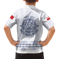 Queen Salote College 100 Years Anniversary Personalized Family Matching Puletasi and Hawaiian Shirt Tonga QSC White LT7 - Polynesian Pride