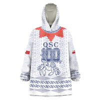 Queen Salote College 100 Years Anniversary Personalized Wearable Blanket Hoodie Tonga QSC White LT7 One Size White - Polynesian Pride