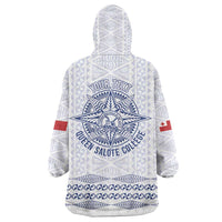 Queen Salote College 100 Years Anniversary Personalized Wearable Blanket Hoodie Tonga QSC White LT7 - Polynesian Pride