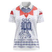 Queen Salote College 100 Years Anniversary Personalized Women Polo Shirt Tonga QSC White - Polynesian Pride