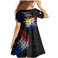 Personalised Philippines Tribal Family Matching Mermaid Dress and Hawaiian Shirt Mix Plumeria - Flag Colors LT7 - Polynesian Pride