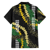 Hawaii Aloha Kakau Family Matching Short Sleeve Bodycon Dress and Hawaiian Shirt Puakenikeni and Maile Lei Twist