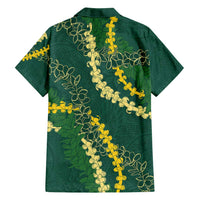 Hawaii Puakenikeni - Maile Lei Family Matching Off Shoulder Maxi Dress and Hawaiian Shirt Sage Green LT7 - Polynesian Pride