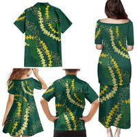 Hawaii Puakenikeni - Maile Lei Family Matching Puletasi and Hawaiian Shirt Sage Green LT7 - Polynesian Pride