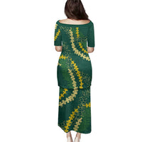 Hawaii Puakenikeni - Maile Lei Family Matching Puletasi and Hawaiian Shirt Sage Green LT7 - Polynesian Pride