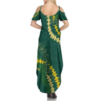 Hawaii Puakenikeni - Maile Lei Family Matching Summer Maxi Dress and Hawaiian Shirt Sage Green LT7 - Polynesian Pride