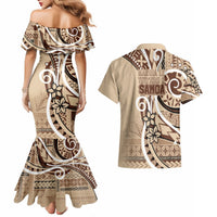 Samoa Siapo Classic Motif Couples Matching Mermaid Dress and Hawaiian Shirt Manuia le tutoatasi o Samoa Independence LT7 - Polynesian Pride