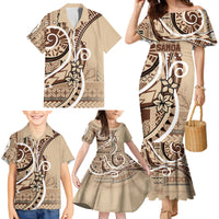 Samoa Siapo Classic Motif Family Matching Mermaid Dress and Hawaiian Shirt Manuia le tutoatasi o Samoa Independence LT7 - Polynesian Pride
