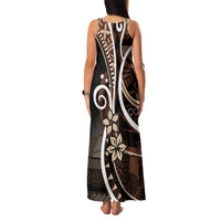 Samoa Siapo Classic Motif Family Matching Tank Maxi Dress and Hawaiian Shirt Manuia le tutoatasi o Samoa Independence Black Style LT7 - Polynesian Pride