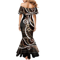 Samoa Siapo Classic Motif Mermaid Dress Manuia le tutoatasi o Samoa Independence Black Style LT7 - Polynesian Pride
