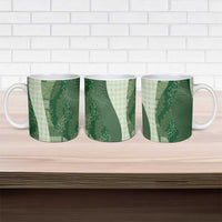 Polynesian Tribal Pattern Patchwork Picturesque Ceramic Mug Sage Green
