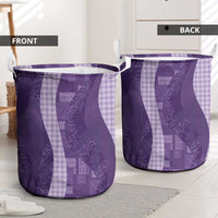 Polynesian Tribal Pattern Patchwork Picturesque Laundry Basket Deep Violet