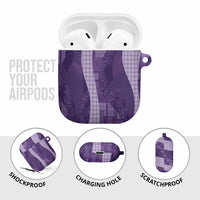 Polynesian Tribal Pattern Patchwork Picturesque AirPods Case Deep Violet