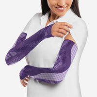 Polynesian Tribal Pattern Patchwork Picturesque Arm Sleeves Deep Violet