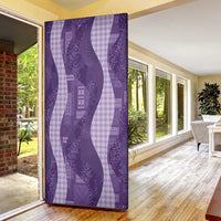 Polynesian Tribal Pattern Patchwork Picturesque Door Cover Deep Violet