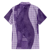 Polynesian Tribal Pattern Patchwork Picturesque Hawaiian Shirt Deep Violet