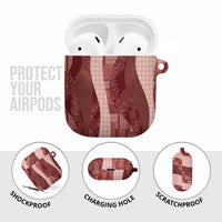 Polynesian Tribal Pattern Patchwork Picturesque AirPods Case Crimson