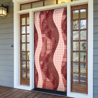 Polynesian Tribal Pattern Patchwork Picturesque Door Cover Crimson