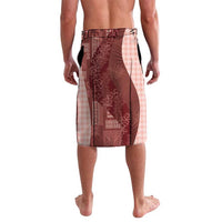 Polynesian Tribal Pattern Patchwork Picturesque Lavalava Crimson